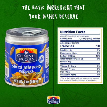 Clemente Jacques Sliced Jalapeño Peppers, 7 oz (Pack of 24)