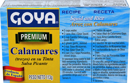 Goya Foods Octopus Style Squid Pieces In Marinara Sauce, 4 Ounce (Pack Of 25)