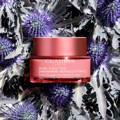 Clarins Multi-Active Renewing Night Moisturizer with Niacinamide | Smooth Fine Lines | Visibly Tighten Pores | Even Tone and Texture | Boost Glow | Strengthen Moisture Barrier | Dry Skin Type