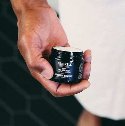 Brickell Men's Day and Night Anti Aging Cream Routine, Natural and Organic, Unscented, Skincare Gift Set