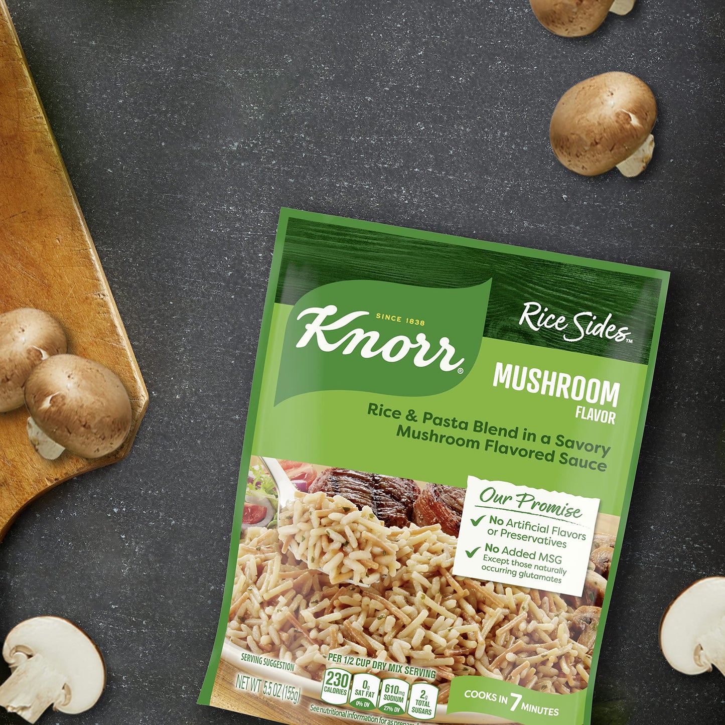 Knorr Rice Sides For a Tasty Rice Side Dish Mushroom No Artificial Flavors, No Preservatives, No Added MSG 5.5 oz