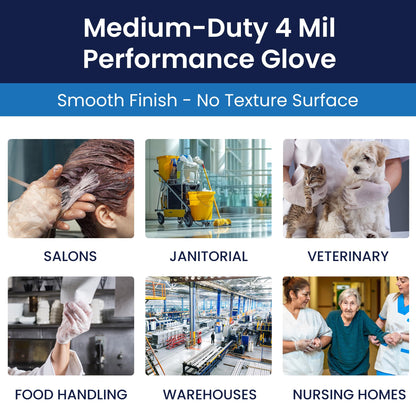 Adenna VPF 4-mil Vinyl Powder Free Exam Gloves, Clear, Small, Box of 100