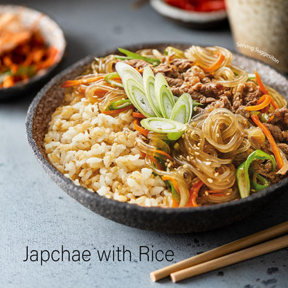 Jayone Glass Noodles, Gluten-Free Dangmyeon, Korean Vermicelli, 100% Sweet Potato Starch, Vegan, No Fat, Convenient Single-Serving Portion (Pack of 6)