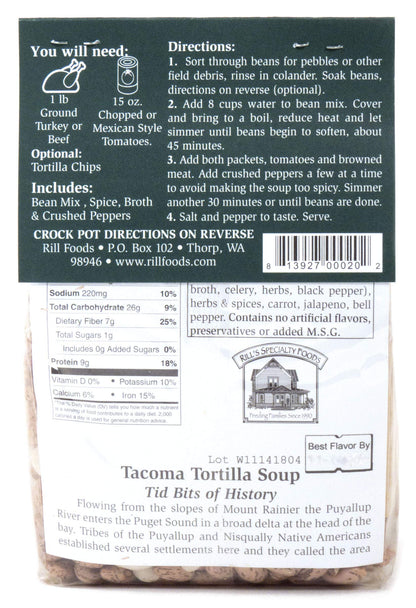 Rill Foods Tacoma Tortilla Bean Soup Mix 16 oz each (2-Pack)