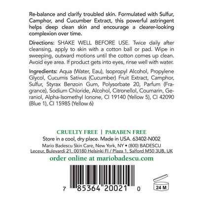 Mario Badescu Special Cleansing Lotion C for Combination or Oily Skin, Cooling & Clarifying Toner for Face That Cleanses Clogged Pores, Pack of 1, 8 Fl Oz