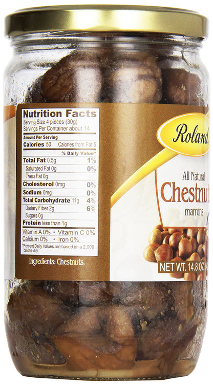 Roland Foods Roasted Chestnuts, 14.8 Ounce Jar, Pack of 1