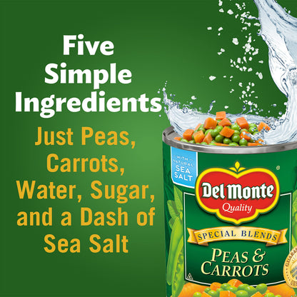 Del Monte SPECIAL BLENDS Peas & Carrots, Canned Vegetables, 12 Pack, 14.5 oz Can