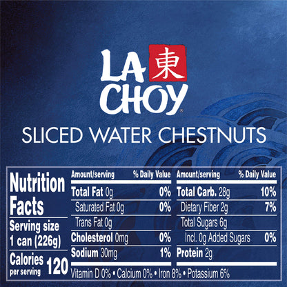 La Choy Sliced Water Chestnuts, 8 Ounce, 12 Pack