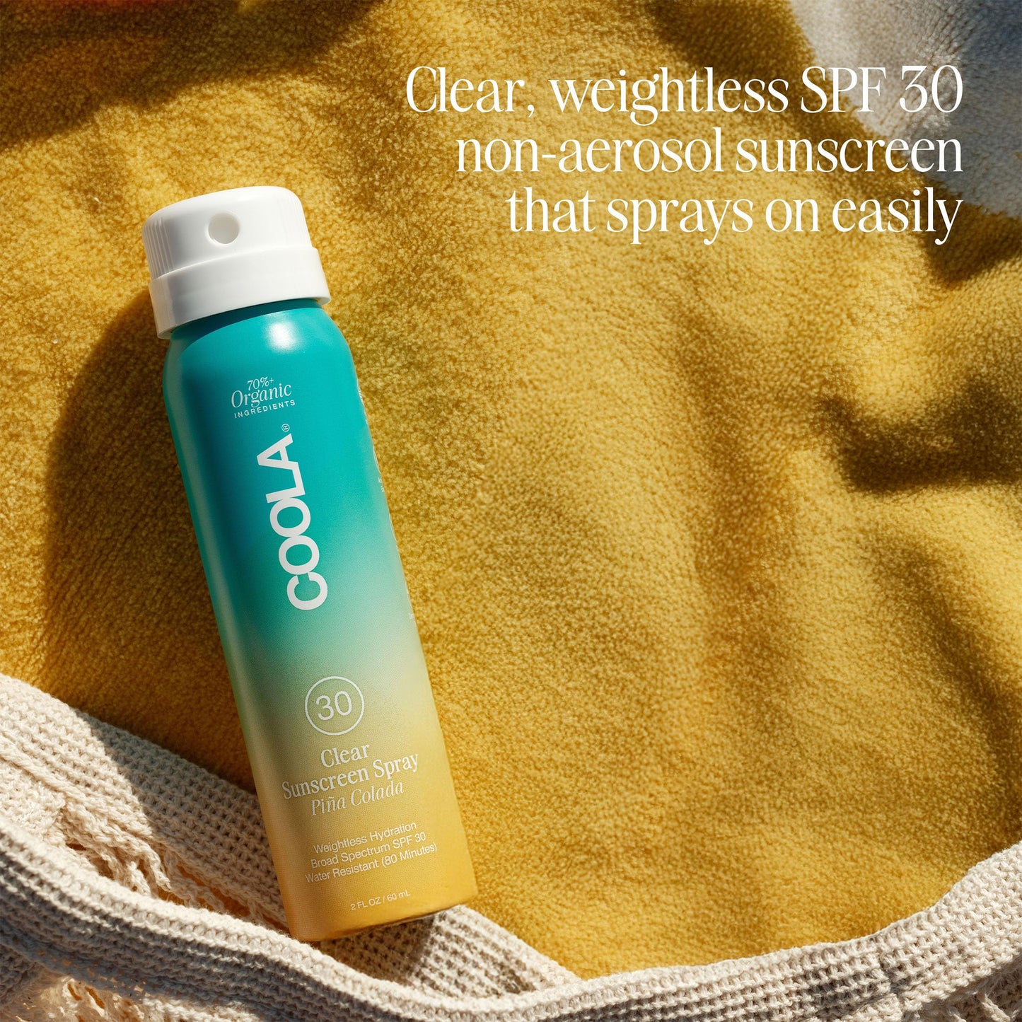 COOLA Organic Sunscreen SPF 30 Sunblock Spray, Dermatologist Tested Skin Care for Daily Protection, Vegan and Gluten Free, Piña Colada