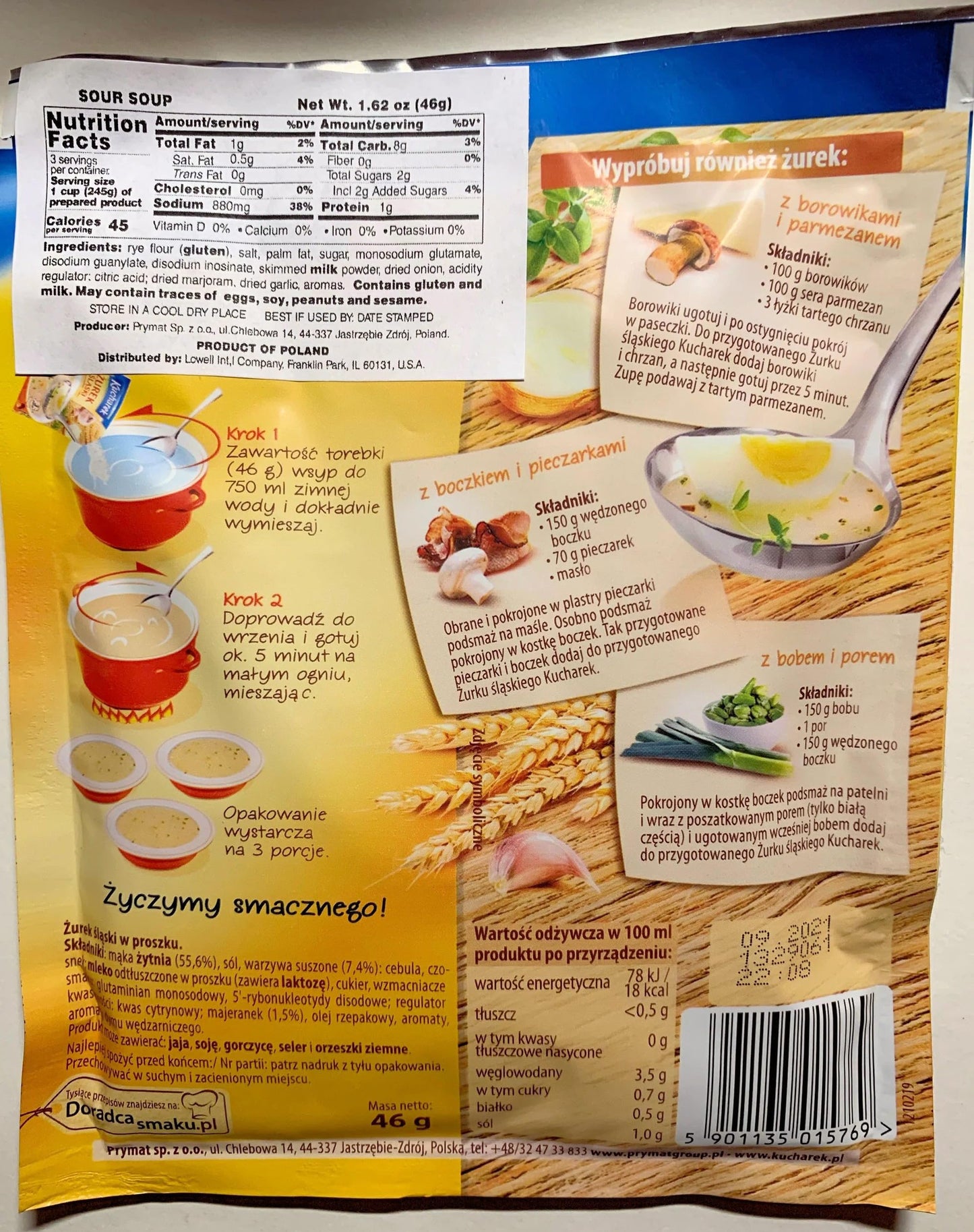 Kucharek Zurek Slaski 46g (Pack of 5)
