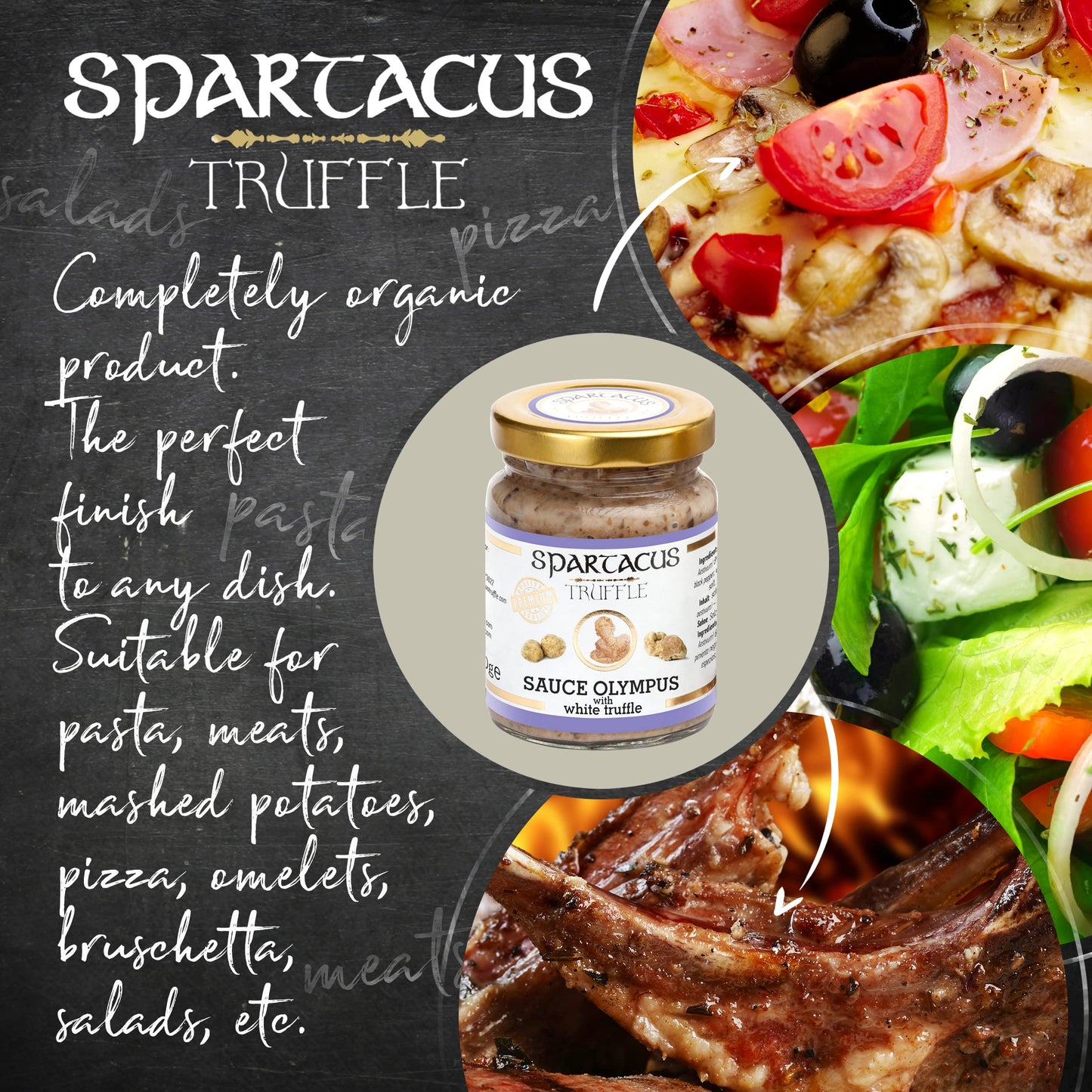 Spartacus White Olympus Truffle Sauce – Gourmet Truffle Sauce with White Truffle – Premium Sauce & Seasoning for Pasta, Meat, Potatoes & Fine Dining