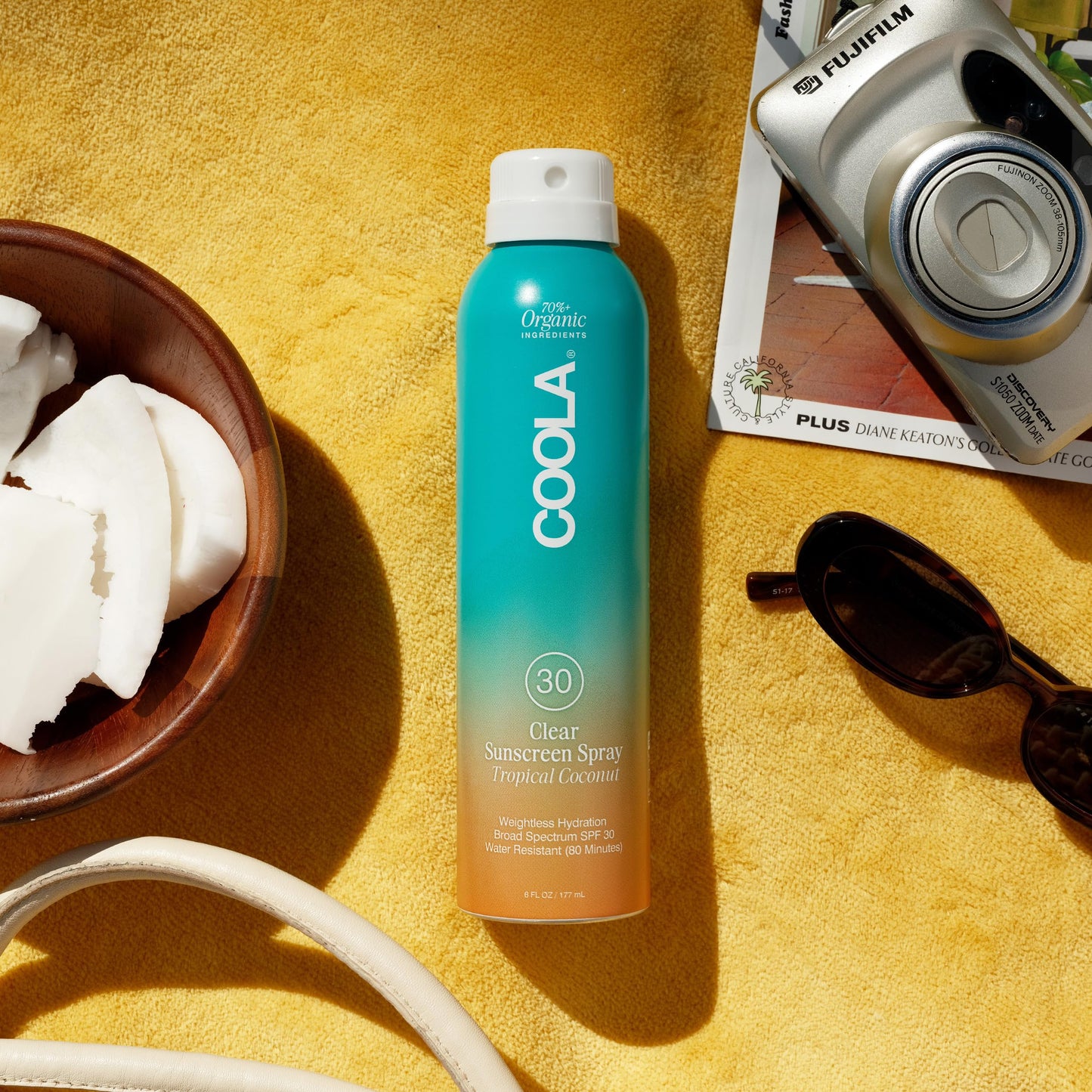 COOLA Organic Sunscreen SPF 30 Sunblock Spray, Dermatologist Tested Skin Care for Daily Protection, Vegan and Gluten Free, Tropical Coconut