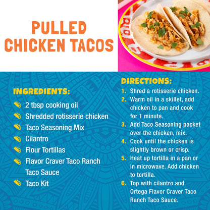 Ortega Grande Taco Kit, 12 Taco Shells & 8 Tortillas, Taco Seasoning and Taco Sauce