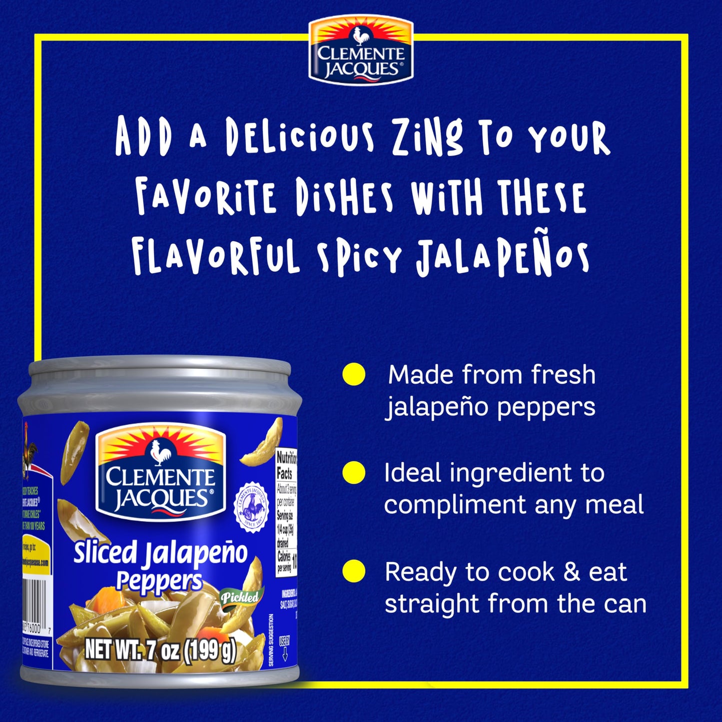 Clemente Jacques Sliced Jalapeño Peppers, 7 oz (Pack of 24)