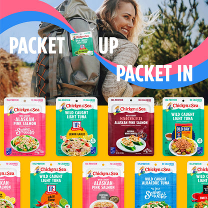Chicken of the Sea Packet Up! Alaskan Pink Salmon Salad Kit, 4.1 oz. Packets, 12-Count – High Protein Snack – Make Salmon Salad for Easy, Nutritious Ready to Eat Meals