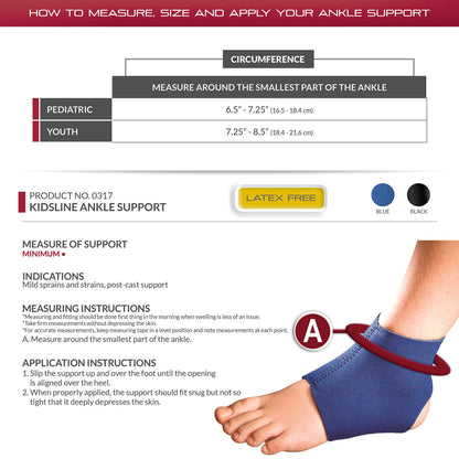 OTC KidsLine Ankle Support, Slip-on Style, Neoprene