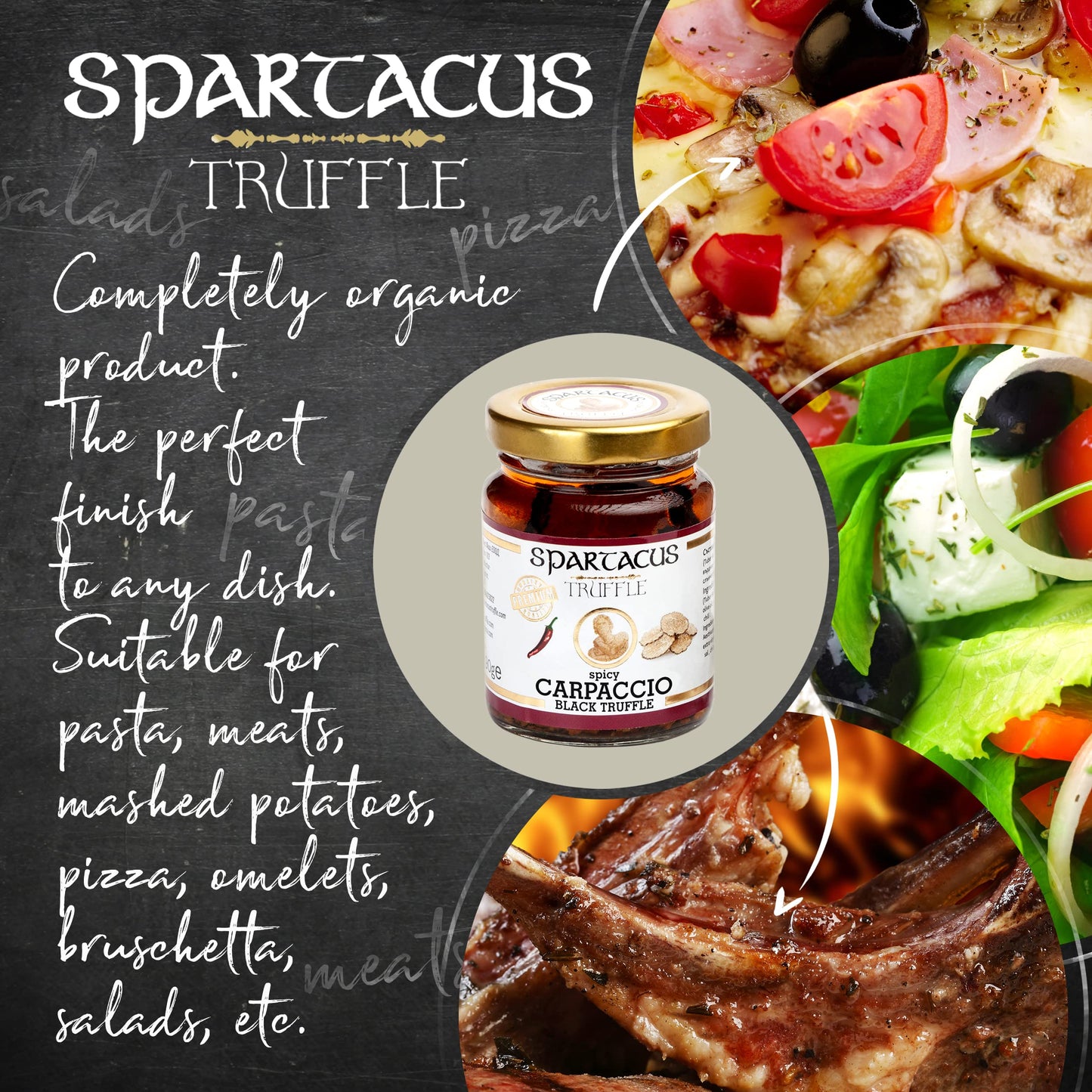 Spartacus Carpaccio Truffle | Slightly Spicy | Treat yourself to culinary excellence | Exquisite black truffles for gourmets (90g)