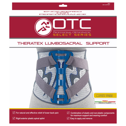 OTC Lumbosacral Back Splint, Theratex Spinal Maximum Support, Gray (Rigid Splint), X-Large