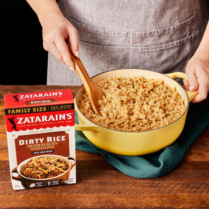 Zatarain's Rice Mix, Dirty Rice, Family Size, Gluten Free, No MSG Added, Long Grain White Rice, Onions and Bell Peppers with Cajun Seasonings, Made with Real Vegetables, 12 oz