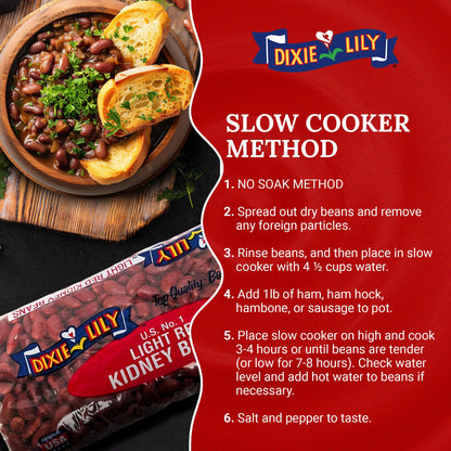 Dixie Lily Light Red Kidney Beans - Dried Beans for Soups, Stews, & Chili, Quick Soak or Slow Cooker, High in Fiber and Non-GMO - 12oz, 3 Pack
