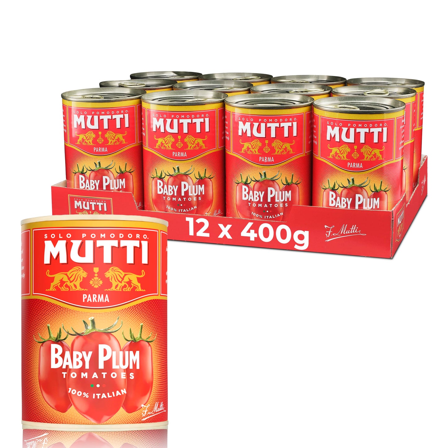 Mutti Baby Roma Tomatoes (Datterini), 14 oz. | 12 Pack | Italy’s #1 Brand of Tomatoes | Fresh Taste for Cooking | Canned Tomatoes | Vegan Friendly & Gluten Free | No Additives or Preservatives