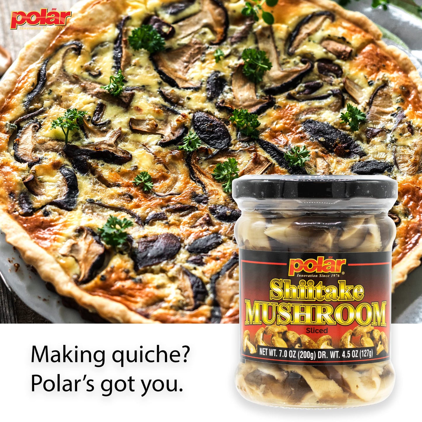 MW Polar Shiitake Mushrooms in Jar, Ready-to-eat, Easy, Sliced, Healthy, Great for Pasta, Ramen, Quiche, Omelet, Stir fry, Asian recipes, Bibimbap, Side dishes, 7 oz (Pack of 12)