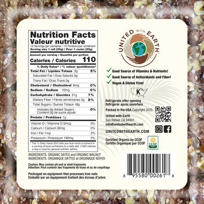 Organic Walnut Date Roll - 12 oz. Tubs