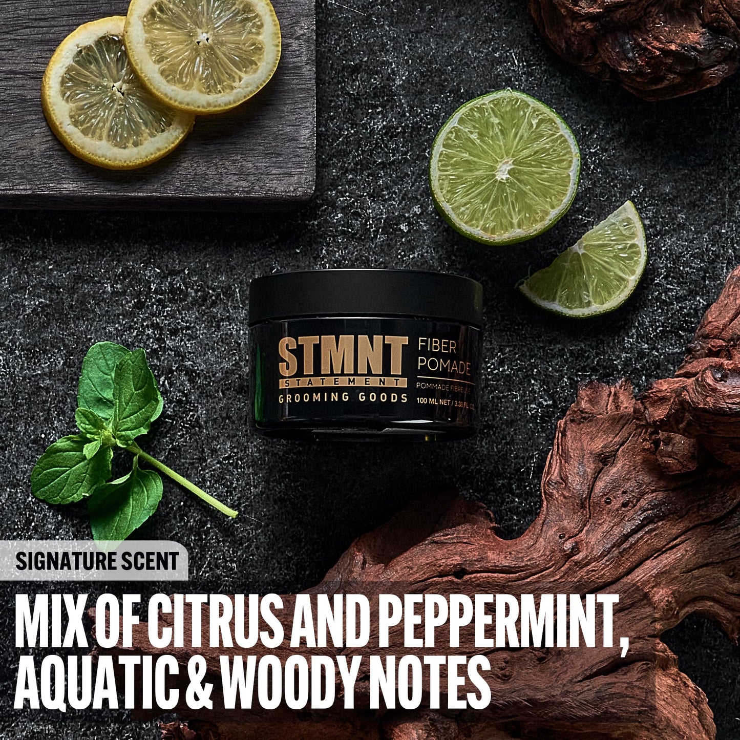 STMNT Grooming Goods Fiber Pomade | Semi-Matte Finish | Strong Control | Easy To Wash Out