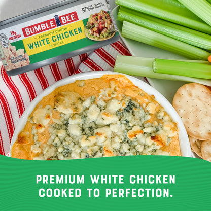 Bumble Bee Premium White Chicken Breast with Rib Meat in Water - 19g Protein per Serving - Gluten Free, Keto Friendly Canned Chicken - 5 oz (Pack of 1)