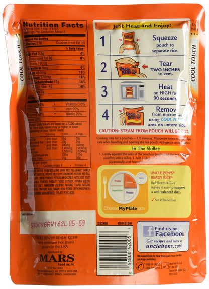 Uncle Ben's, Ready Rice, Red Beans & Rice, 8.5oz (Pack of 6)