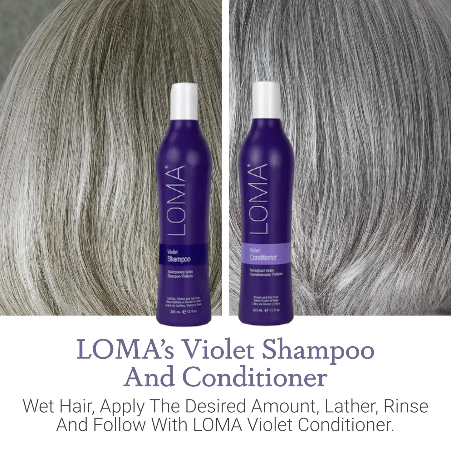 Loma Hair Care Violet Duo: Shampoo and Conditioner