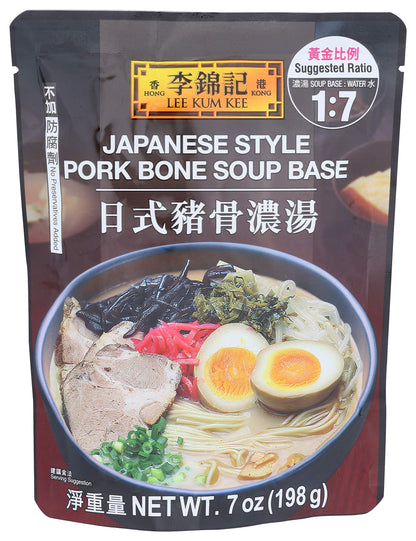 Lee Kum Kee Japanese Style Pork Bone Soup Base (7 oz - 6 Pack), Umami, Rich & Creamy Pork Bone Soup - Perfect for Hot Pot, Ramen, Soup Noodles, Stews, Soups, & Broths