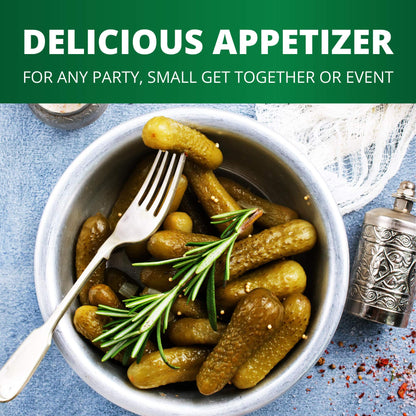 Pickerfresh Kosher Baby Dill Pickles, Petite Dills - Garlic, Dill & Red Pepper Cornichons - Simple Ingredients - Non-GMO, No Artificial Color & No Preservatives - 16 oz (3 Pack)