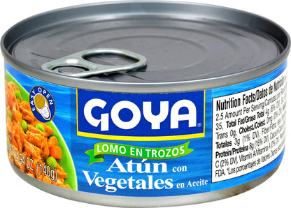 Goya Foods Chunk Light Tuna with Vegetables, Wild Caught, 4.94 Ounce (Pack of 24)