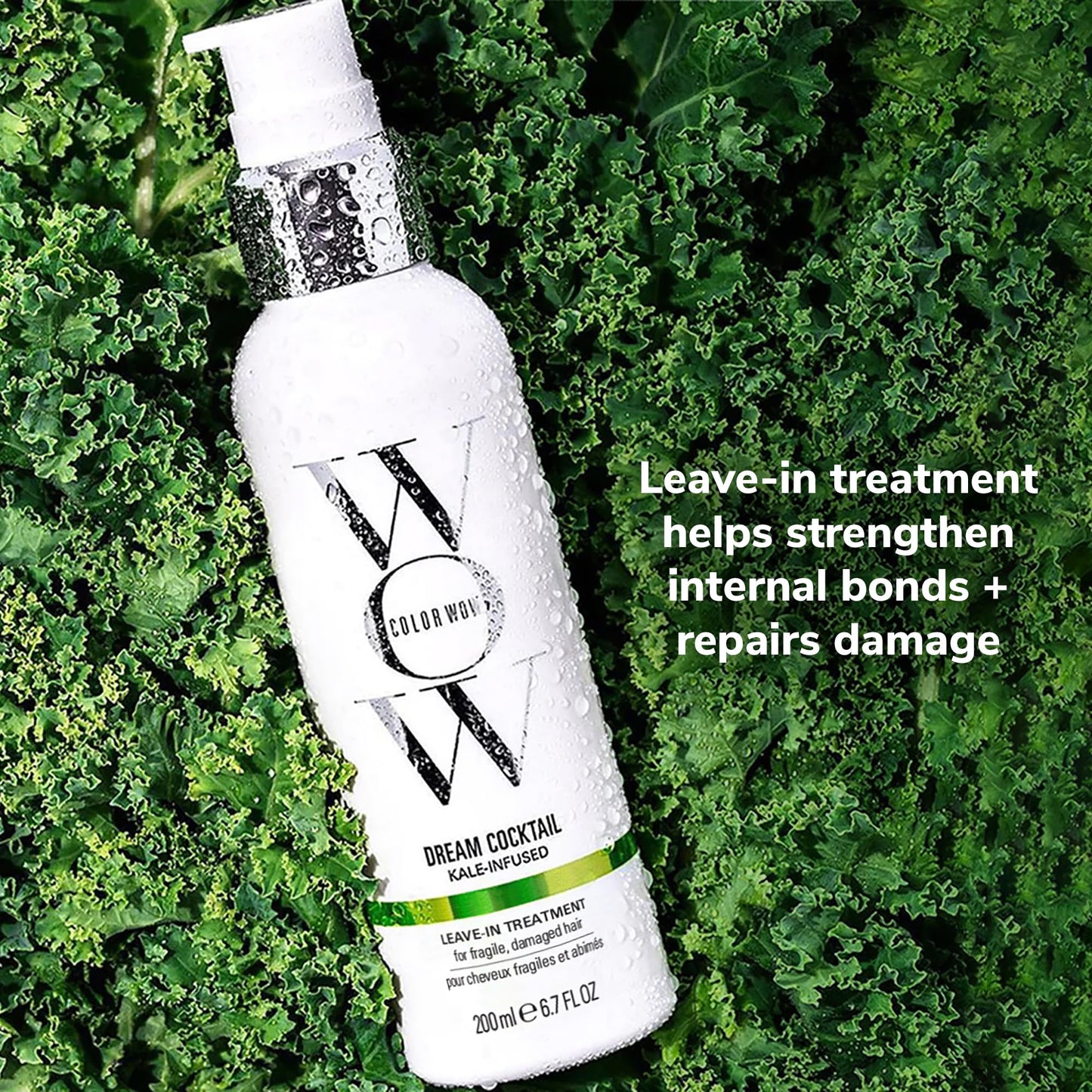 COLOR WOW Dream Cocktail Kale Infused Leave-in Treatment – for fragile, damaged hair | Reduce hair breakage by 50% in a single use | Powerful heat protectant