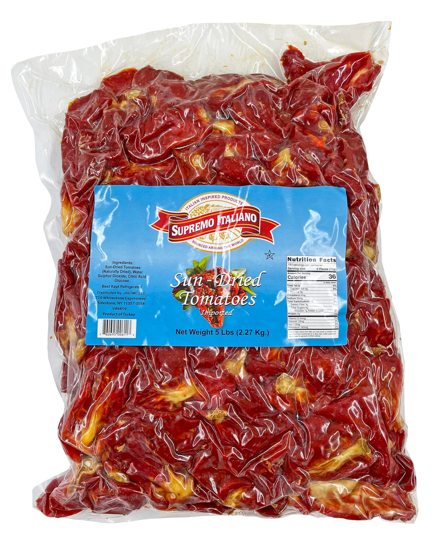 Supremo Italiano Sun-Dried Tomatoes | Kosher | 5 lbs