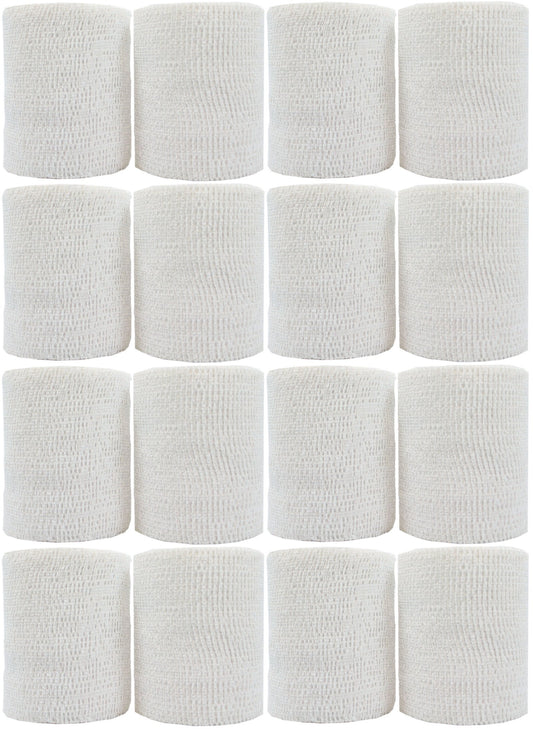 PowerFlex Self Adherent Tape, Latex, Athletic Tape, White, 3", 16 Rolls per Case