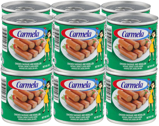 Carmela Chicken Vienna Sausage in Chicken Broth, Natural Smoke Flavor, 5 Ounce Can (12 Pack)