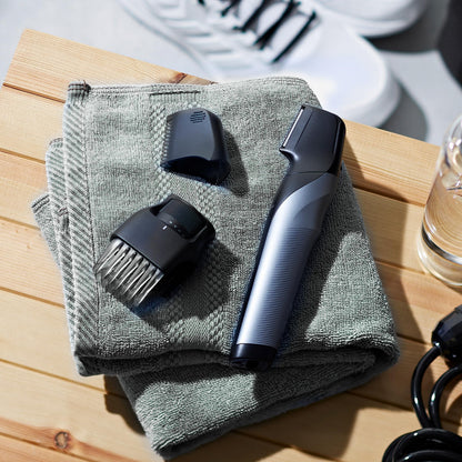 Panasonic Body Groomer for Men and Women, Unisex Wet/Dry Cordless Electric Body Hair Trimmer with 2 Comb Attachments, Multi-Directional Shaving in Sensitive Areas - ER-GK80-S (Black)