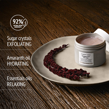 Tranquillity Body Scrub, Exfoliating Treatment, Smooths, Softens, Nourishes, Glowing Skin, Clean Beauty, Sugar Crystals, Amaranth & Almond Oils, All Skin Types, 10.06 Oz