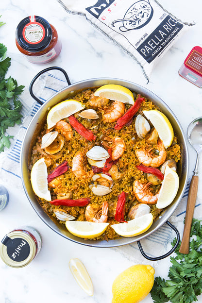 Matiz Valenciano Paella Rice from Spain (3 pack - 2.2 lbs. each) Traditional Spanish Medium-Grain | Risotto, Arrow Negro, Seafood Dishes | Natural Flavor | Soy and Gluten Free