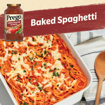 Prego Italian Sausage and Garlic Meat Sauce, 23.5 oz Jar