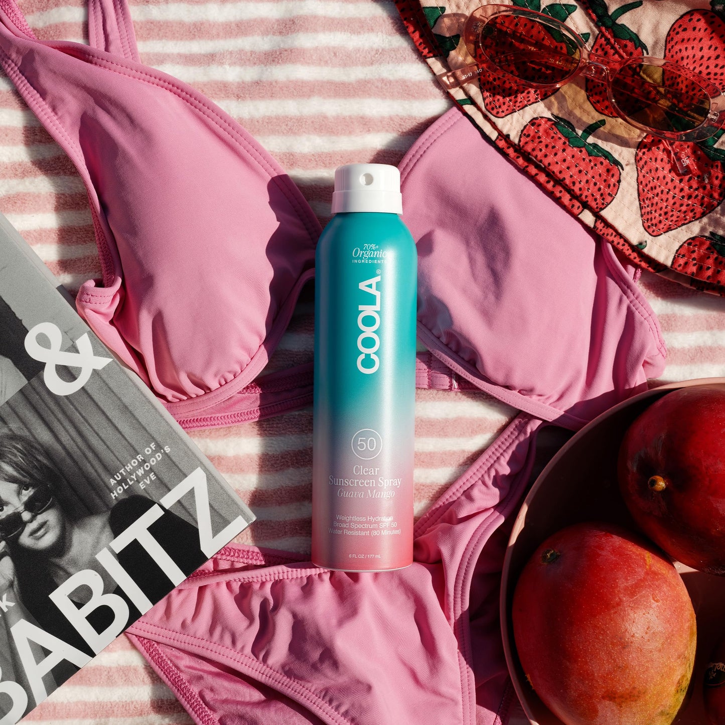 COOLA Organic Sunscreen SPF 50 Sunblock Spray, Dermatologist Tested Skin Care for Daily Protection, Vegan and Gluten Free, Guava Mango