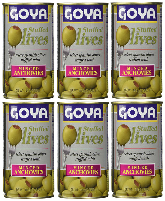 Goya Stuffed Olives Minced Anchovies 5.25 Ounce (Pack of 6)