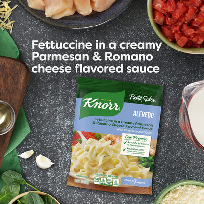 Knorr Pasta Side Dish 6 Count For Delicious Quick Pasta Side Dishes Alfredo Fettuccine No Artificial Flavors or Preservatives 4.4 oz