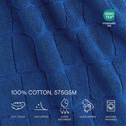 Lacoste Croc Scale 100% Cotton Towels – Highly Absorbent & Quick Drying, Premium Super Soft Bath Towel, Bathroom Essential, Gift for All Occasions, Machine Washable, Surf Blue, 13" x 13" Wash Cloth