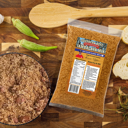 Southern Boyz Seasonings Jambalaya Mix With Rice, 8 Ounce Bag (No MSG, Gluten-Free Blend - Makes 4-6 Servings)