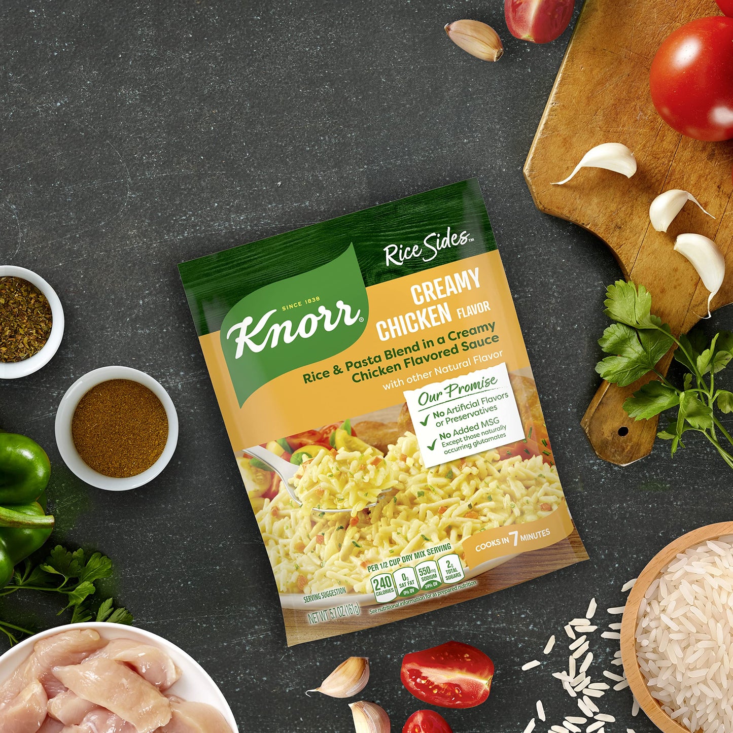 Knorr Rice Side Dish, Creamy Chicken, 5.7 oz (8-Count)