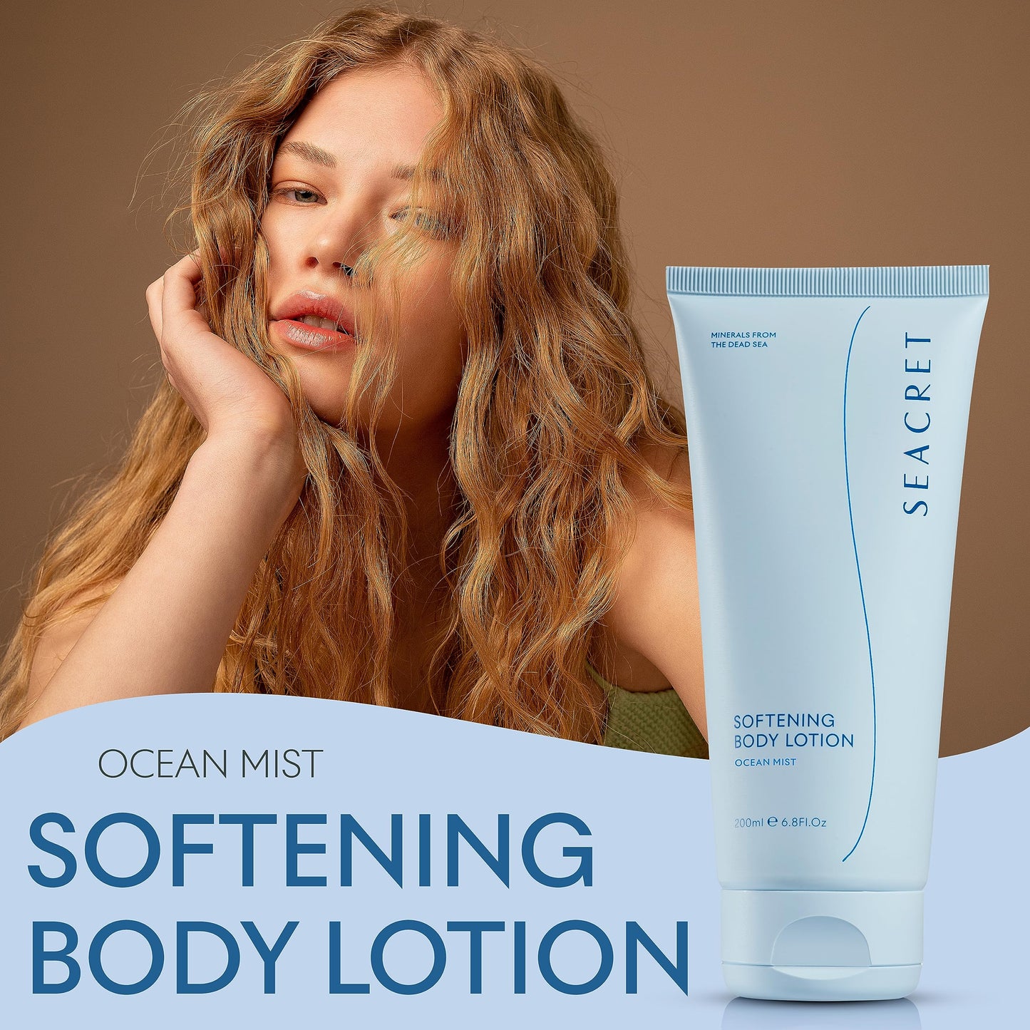 SEACRET Body Lotion for Dry Skin - Daily Moisturizing Lotion with Ceramide, Squalane, Shea Butter & Dead Sea Minerals, Fast-Absorbing Non-Greasy Formula, 6.8 fl oz