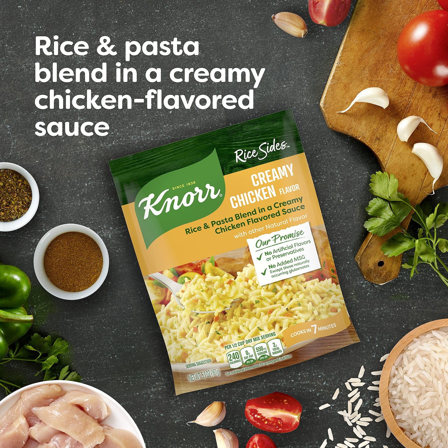 Knorr Rice Side Dish, Creamy Chicken, 5.7 oz (8-Count)